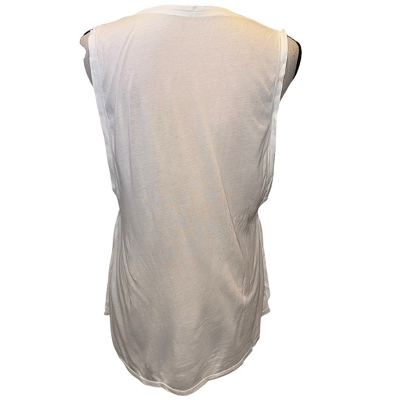 4. Lululemon White Cotton Scoop Neck Tank - Picture 2 of 4